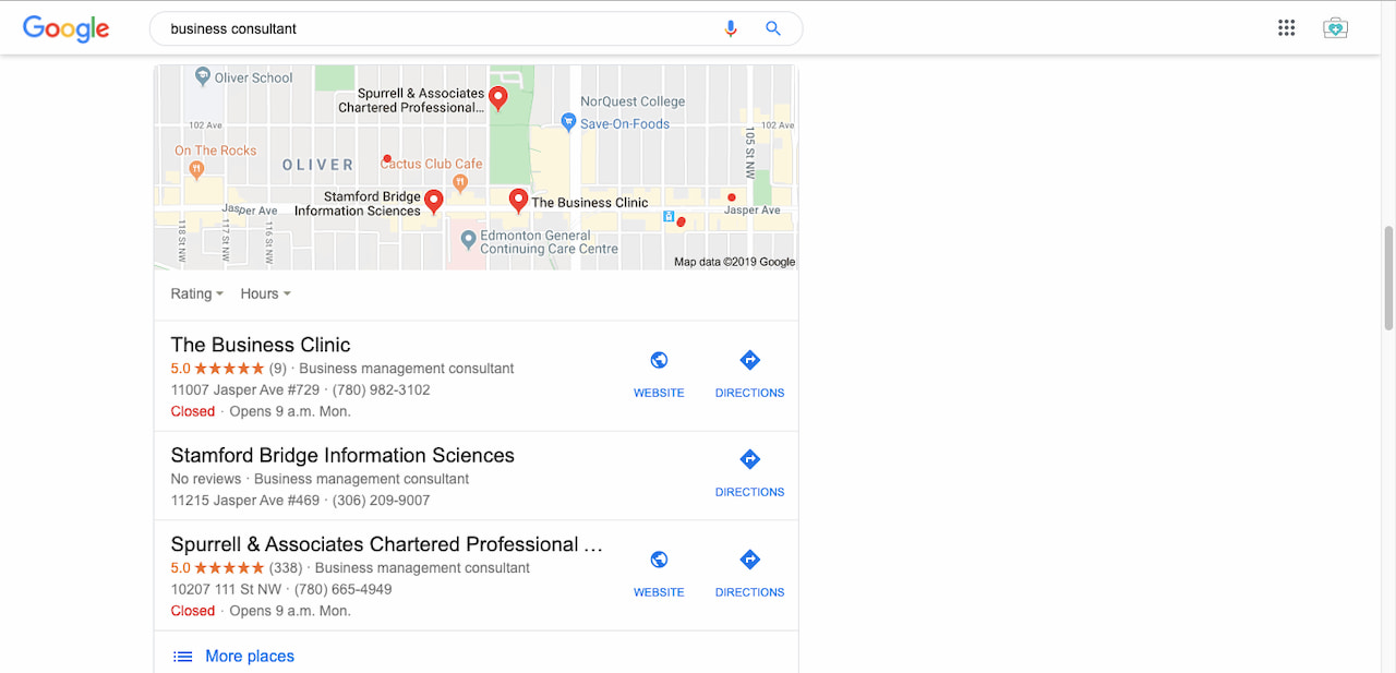 Google Business SEO First Page of Google Search Engine Optimization Edmonton